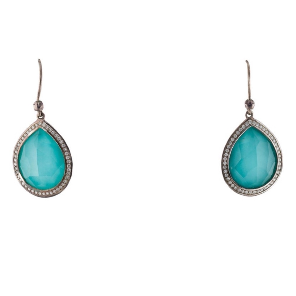 Ippolita Turquoise, Quartz Doublet & Diamond Teardrop Earrings